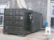 Notstromaggregat im Container, schallgedämmt, 275 kVA, gebraucht - VERKAUFT